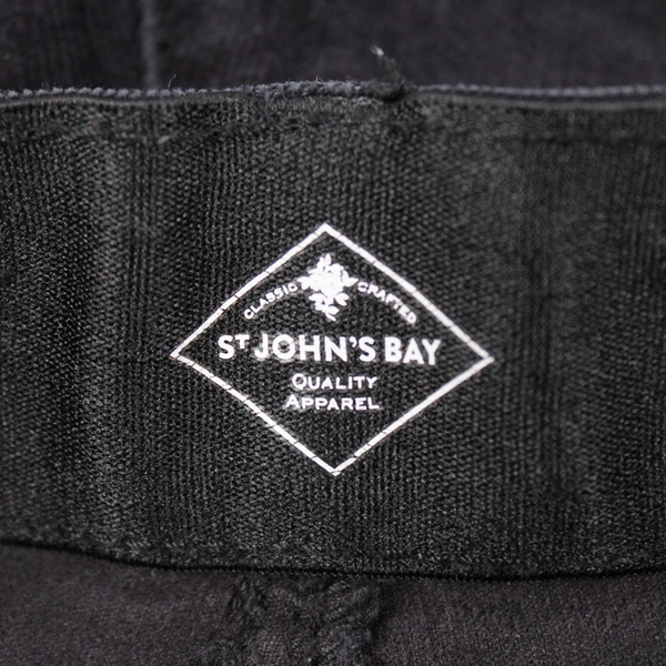 St. John's Bay Black Straight-Leg Corduroy Pants Women's 10
