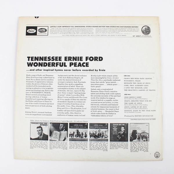 Tennessee Ernie Ford Wonderful Peace 1966 Capitol Vintage Vinyl LP