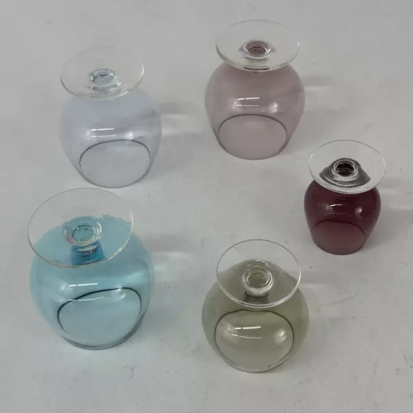 Lot Of 5 Assorted Color Crystal Liquor or Cordials Glasses