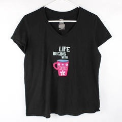Secret Treasures Sleepwear Life Begins With Coffee T-Shirt Women's Medium 8-10