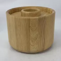 Dansk Butcher Block Wood And Ceramic Ice Bucket 9.25 Inch