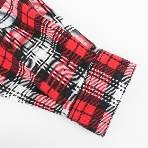 Time And Tru Button Down Plaid Shirt Red/Black/White Women's Size S (4-6)