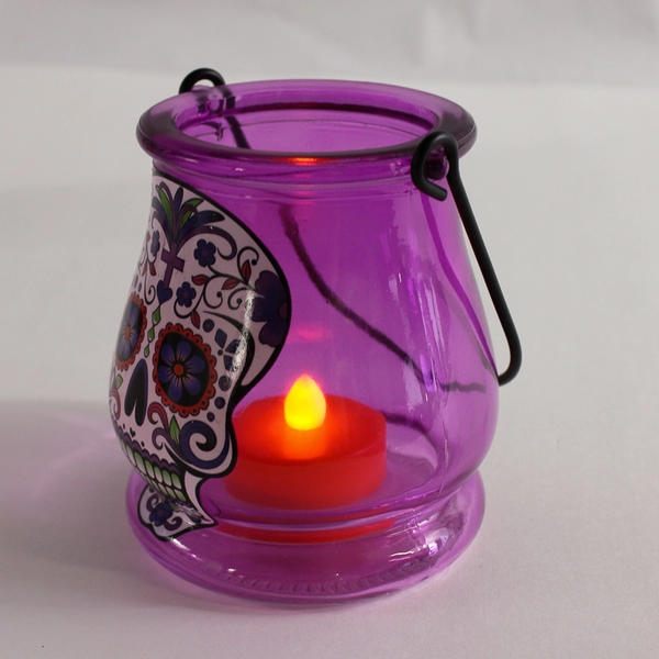 3 Piece Lot Day of the Dead Candle and Tealight Holders