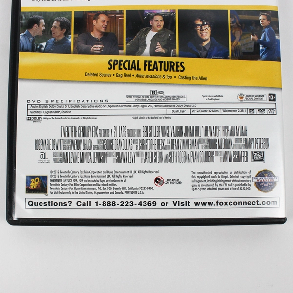 The Watch A DVD Starring Ben Stiller Vince Vaughn 2012 20th Century Fox
