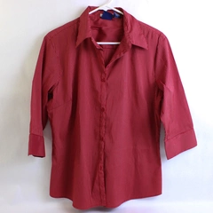 DCC Missy Stretch Button Up Dress Shirt Stripped Red/White Men's Size L