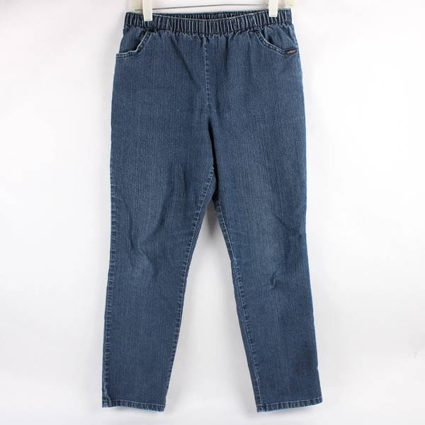 Chic Blue Jeans With Elastic Waist Band Women's Size 10 Petite