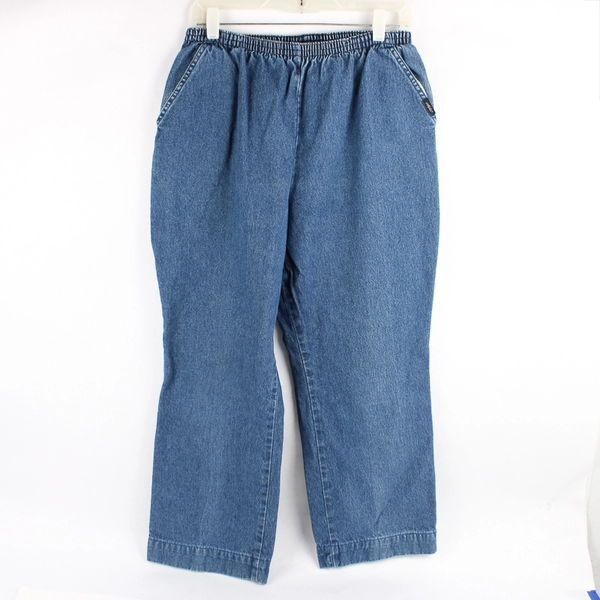 Chic Kontoor Blue Jeans With Elastic Waist Band Women's Size 12 Petite