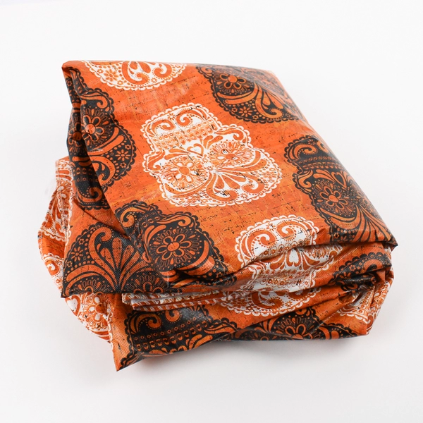 Orange Black White Day of the Dead 70" Round Tablecloth