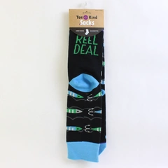 Hallmark Toe Of A Kind Crew Socks "Real Deal" Fishing Lures One Size Fits Most