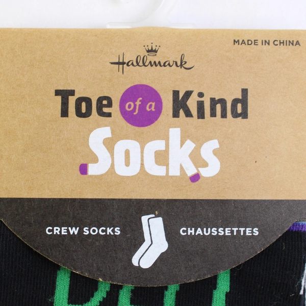 Hallmark Toe Of A Kind Crew Socks "Real Deal" Fishing Lures One Size Fits Most