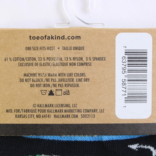 Hallmark Toe Of A Kind Crew Socks "Real Deal" Fishing Lures One Size Fits Most