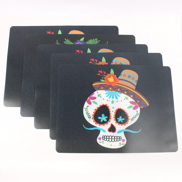 Set of 5 Momentum Brands Day Of The Dead Sugar Skull Placemats 12" x 16"