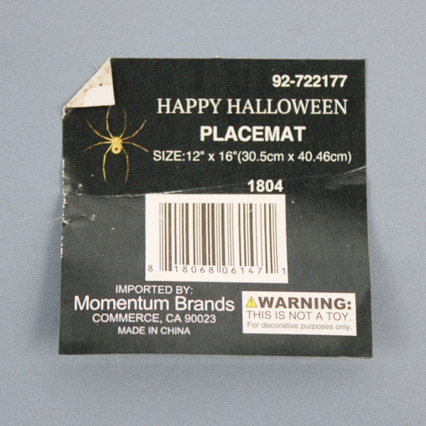 Set of 5 Momentum Brands Day Of The Dead Sugar Skull Placemats 12" x 16"