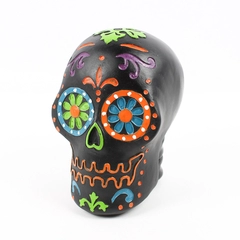 Day Of The Dead Black Sugar Skull Decorative Figure 6"