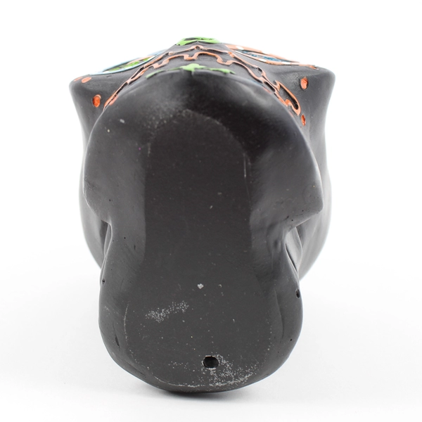 Day Of The Dead Black Sugar Skull Decorative Figure 6"