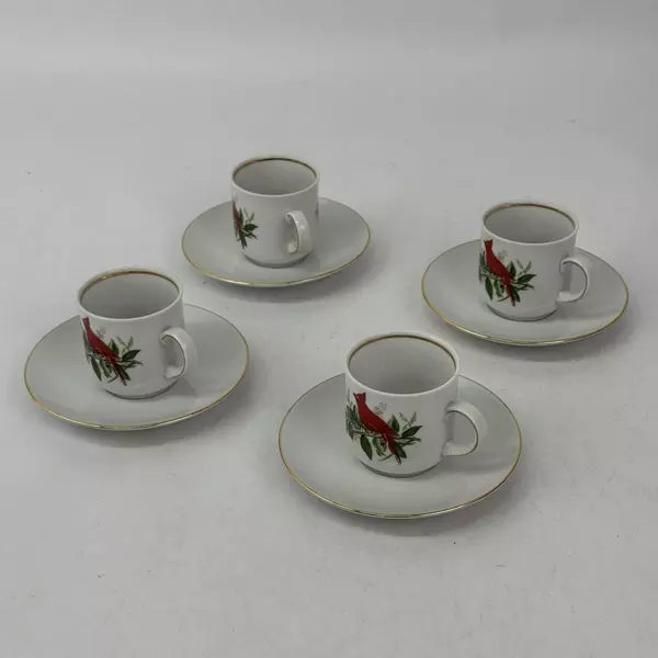 8 Piece Shumann Arzberg Cardinal Porcelain Demitasse Tea Cup And Saucer Set