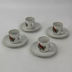 8 Piece Shumann Arzberg Cardinal Porcelain Demitasse Tea Cup And Saucer Set