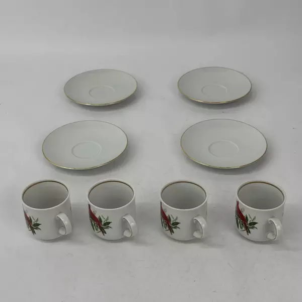8 Piece Shumann Arzberg Cardinal Porcelain Demitasse Tea Cup And Saucer Set