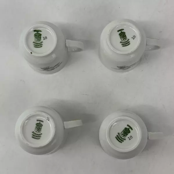 8 Piece Shumann Arzberg Cardinal Porcelain Demitasse Tea Cup And Saucer Set