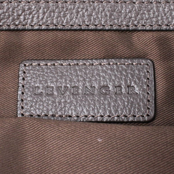 Levenger Metro Messenger Bag Brown Canvas Leather Trip Magnetic Closure 13"x14"