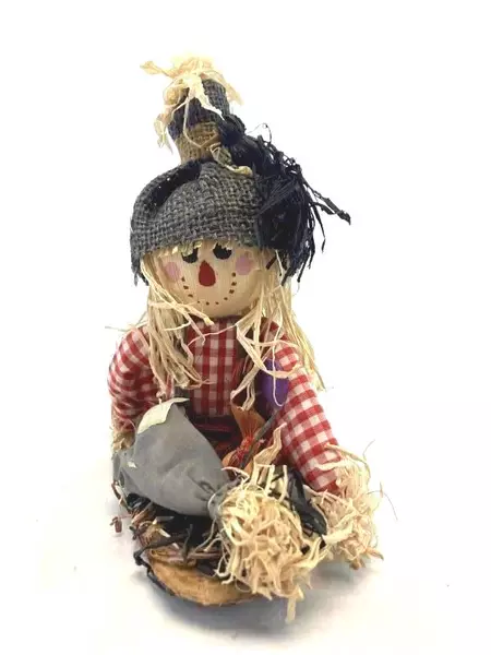 3 Cloth And Straw Fall Harvest Thanksgiving Scarecrow Decorations Freestanding
