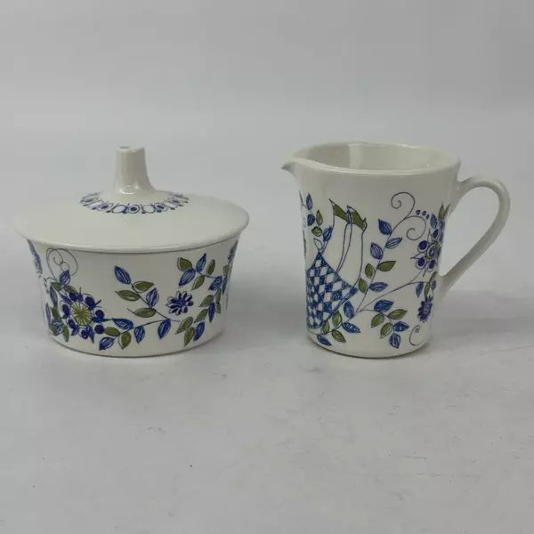 Turi Design Lotte Ceramic Hand Painted Silk Screen Creamer And Sugar Bowl Set