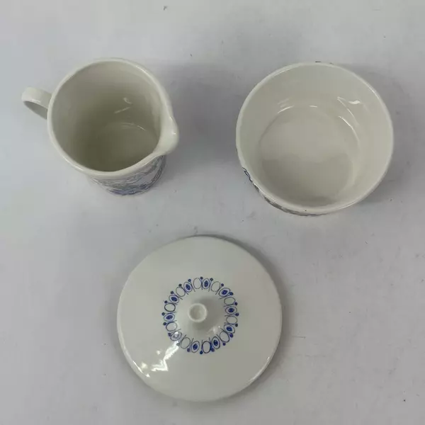 Turi Design Lotte Ceramic Hand Painted Silk Screen Creamer And Sugar Bowl Set