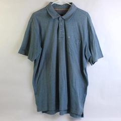 Quiksilver Blue and Gray Pinstripe Polo Shirt Men's XL