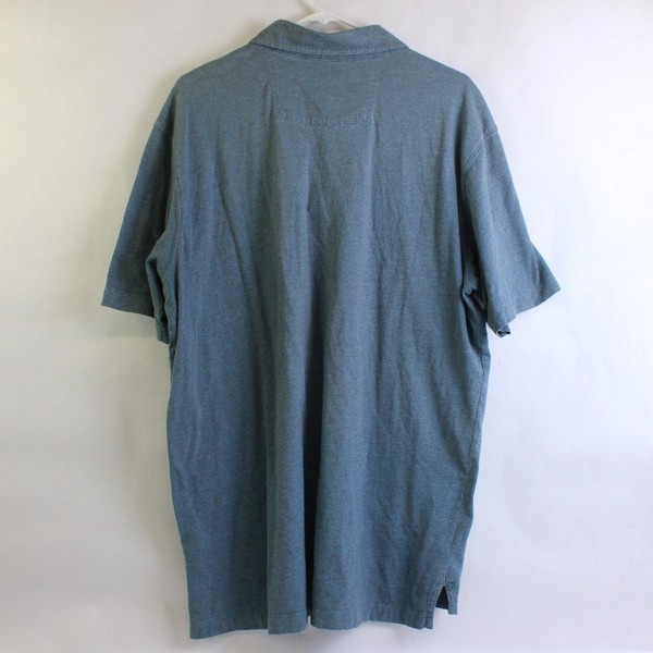 Quiksilver Blue and Gray Pinstripe Polo Shirt Men's XL