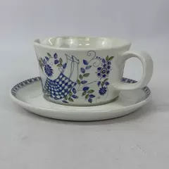 Turi Design Lotte Hand Painted Silkscreen Gravy Boat and Underplate
