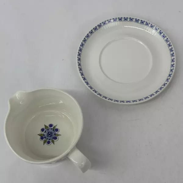 Turi Design Lotte Hand Painted Silkscreen Gravy Boat and Underplate