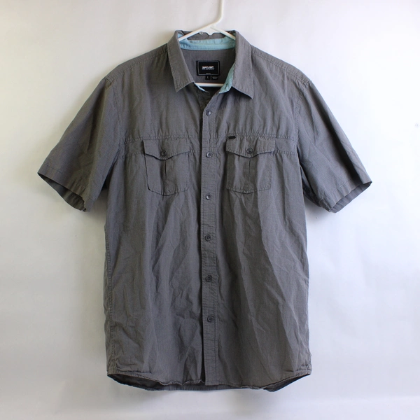 Rip Curl Gray Slim Fit Short-Sleeve Button-Up Men's Size Large