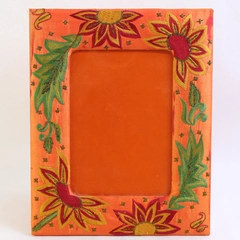 Embroidered Sunflower Design Orange Desktop Picture Frame 5" x 7"