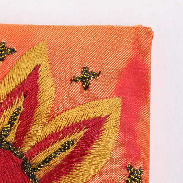 Embroidered Sunflower Design Orange Desktop Picture Frame 5" x 7"