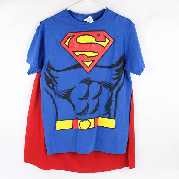 Rubie's Delta Pro Weight Superman T-Shirt with Detachable Cape Men's Medium