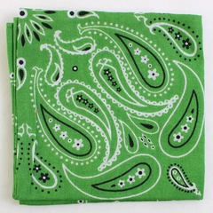 Paisley Green Cotton Bandana 20" x 20" RN# 123198