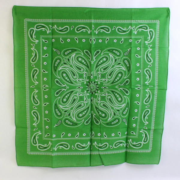 Paisley Green Cotton Bandana 20" x 20" RN# 123198