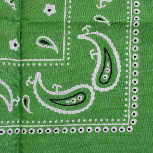 Paisley Green Cotton Bandana 20" x 20" RN# 123198
