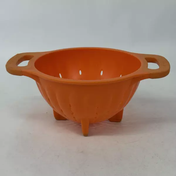 Vintage KitchenAid Strainer Colander Orange Footed Deep Two Handled