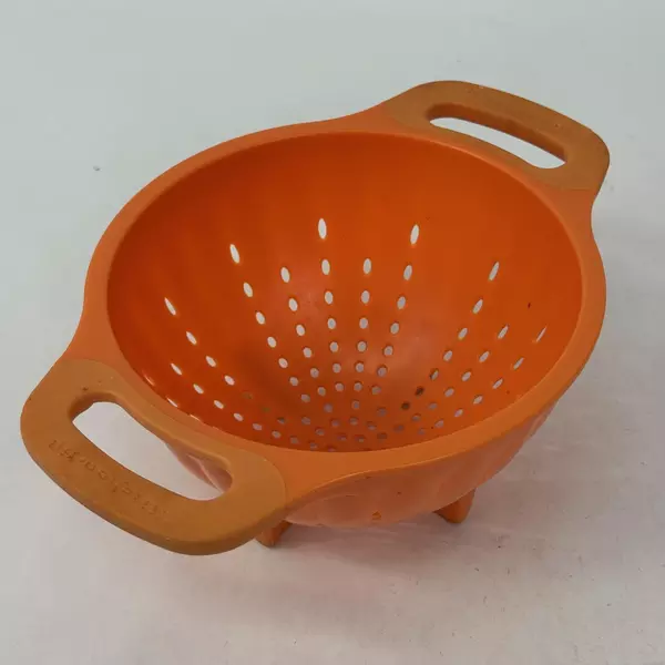 Vintage KitchenAid Strainer Colander Orange Footed Deep Two Handled