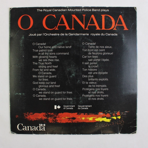 O Canada Royal Mounted Police Band 7" Single 45 RPM Government of Canada