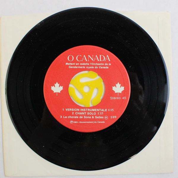 O Canada Royal Mounted Police Band 7" Single 45 RPM Government of Canada