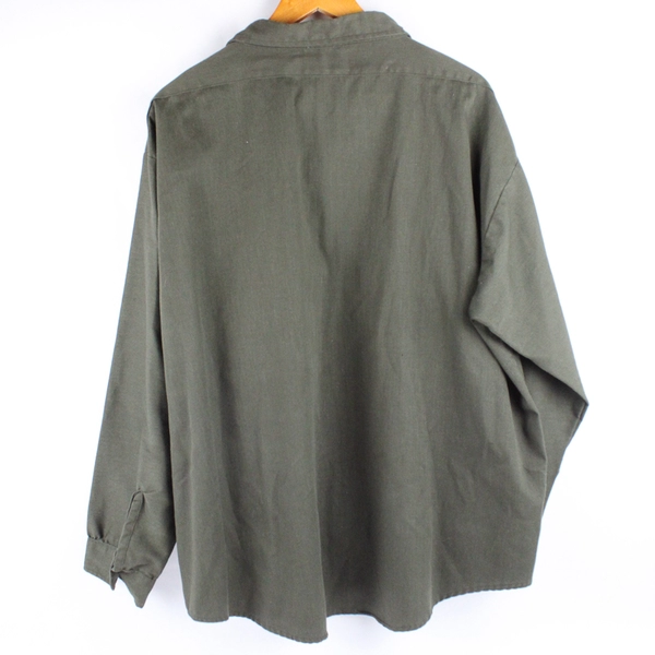 Vintage 1960s 5 Brother Green Long-Sleeve Button-Up Men's Size 19