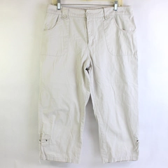 Jamaica Bay Discover Paradise Loose Fit White Capris 100% Cotton Women's Size 12
