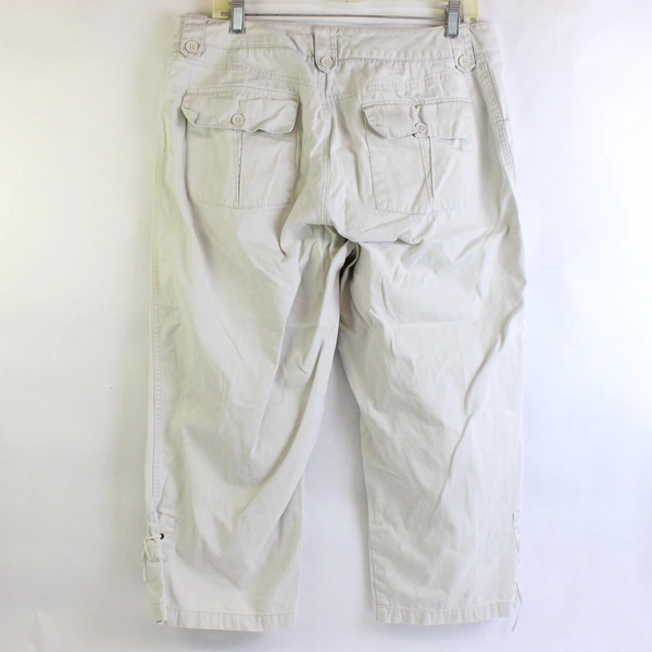 Jamaica Bay Discover Paradise Loose Fit White Capris 100% Cotton Women's Size 12