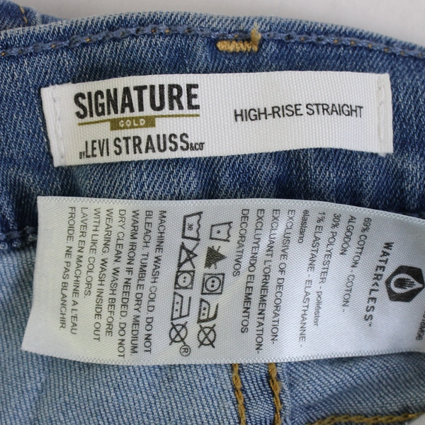 Levi Strauss & Co Signature Gold High Rise Straight Jean Blue Womens Size 14