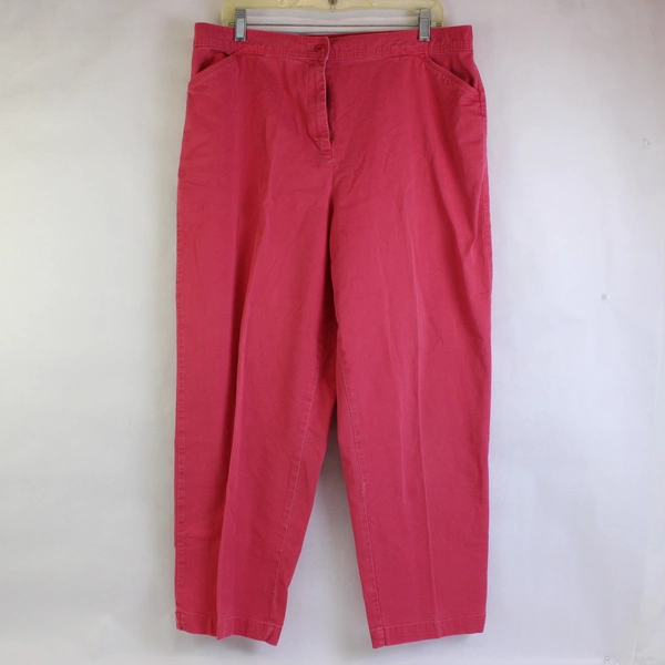 Karen Scott Sport Solid Pink Color Pants Loose Cut 98% Cotton Womens 18