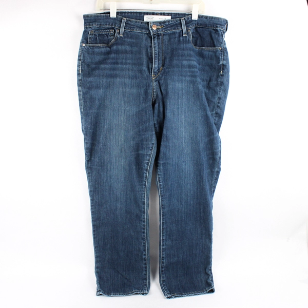 Levi Strauss & Co Signature Mid Rise Slim Dark Wash Jean Pants Womens Size 18