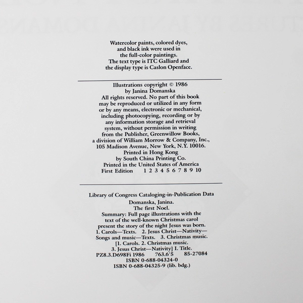 The First Noel by Janina Domanska 1986 Hardcover Based on The First Noel Song