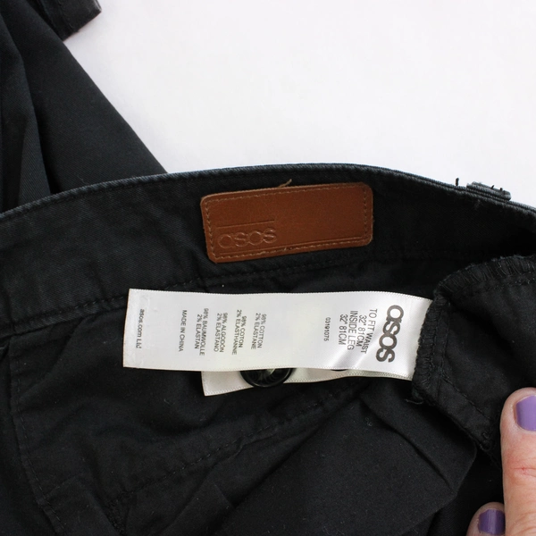 ASOS Black Pants Stretch Women's Size To Fit Waist 32" Inside Leg 32"